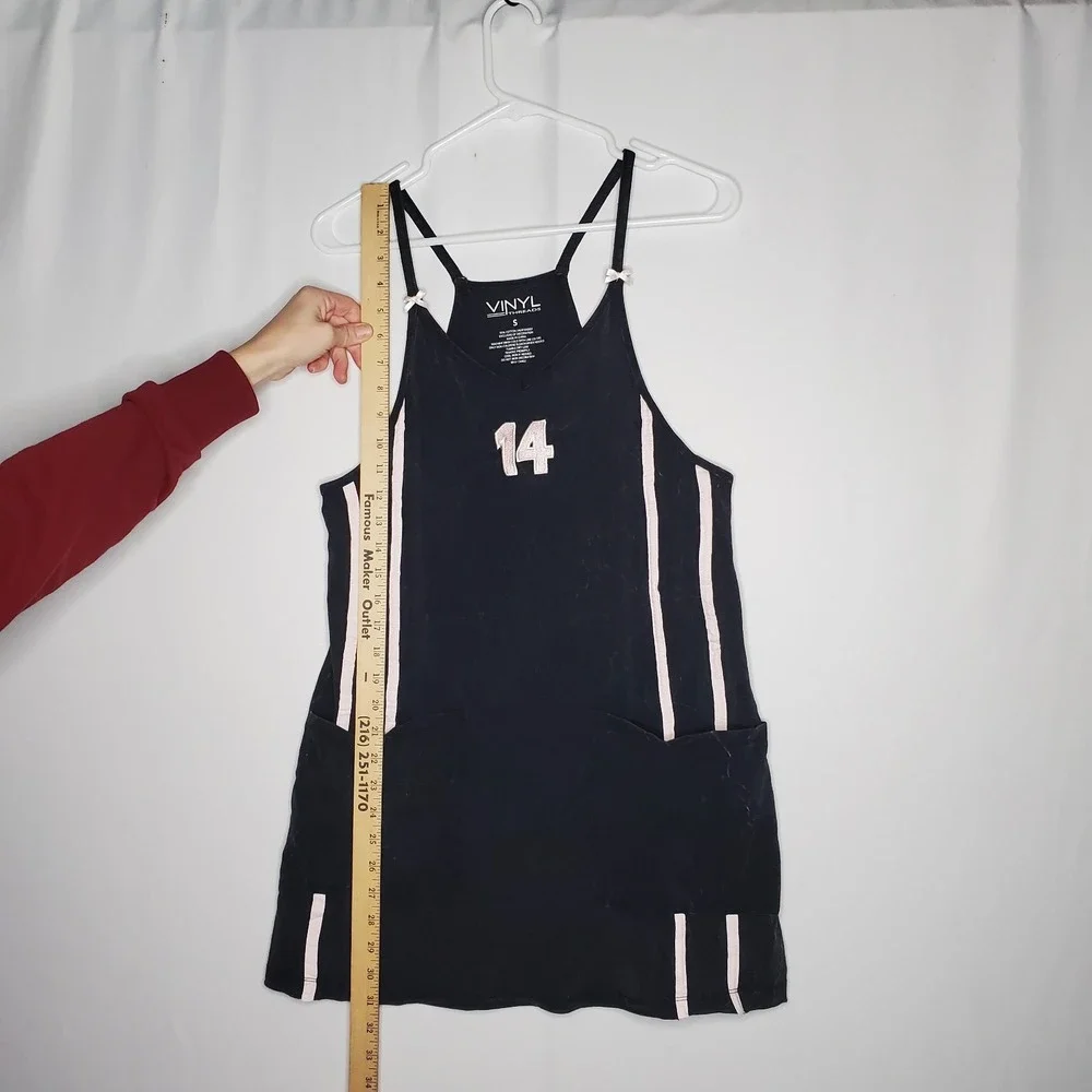 Vinyl Threads Dress L Racing Stripe Retro Y2K Whimsigoth Grunge Punk‎ Acid Wash